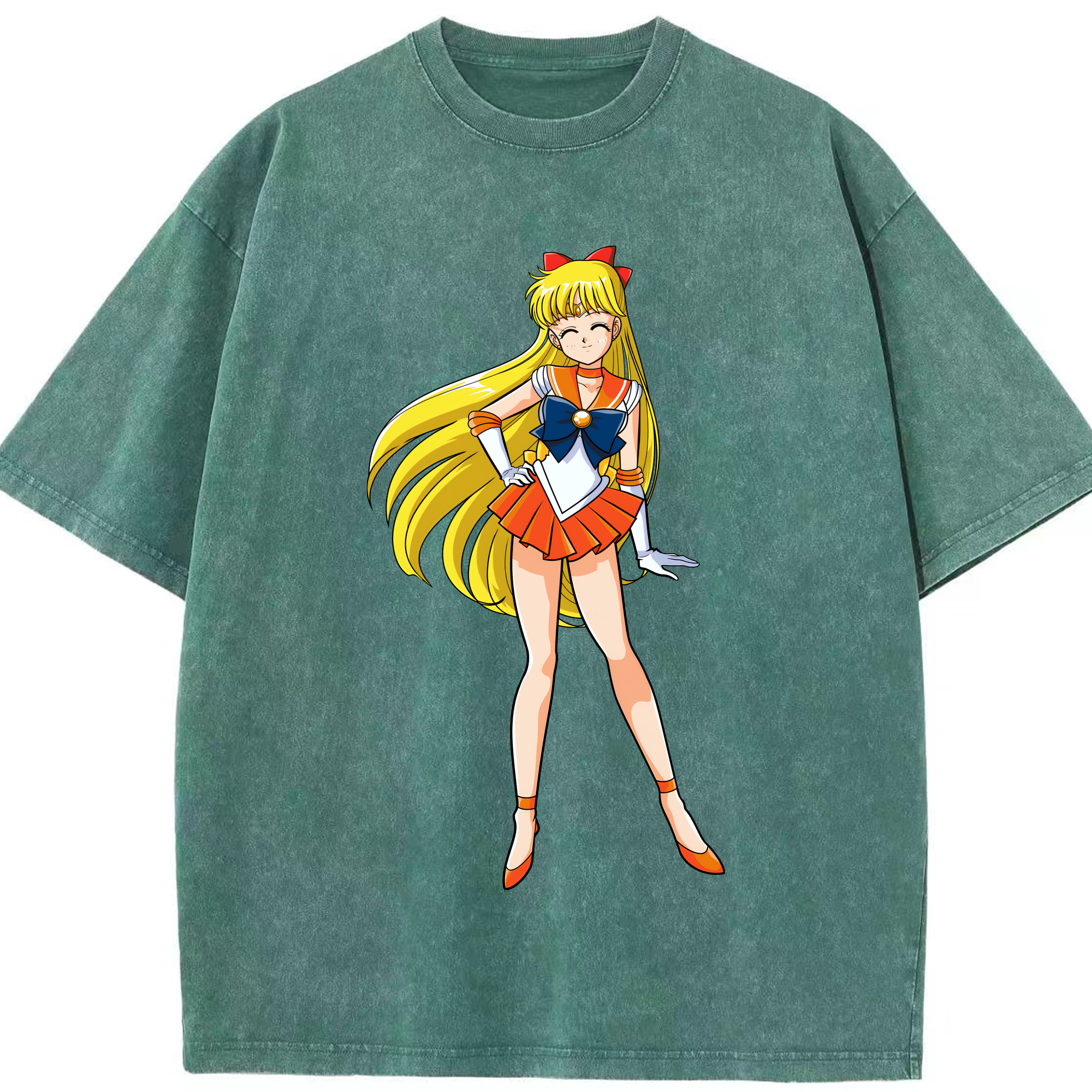 （画像用） 美少女戦士セーラームーン 愛野 美奈子 あいの みなこ Sailor Moon Aino Minako 綿100% ヴィンテージ風 半袖Tシャツ（フロントプリント）